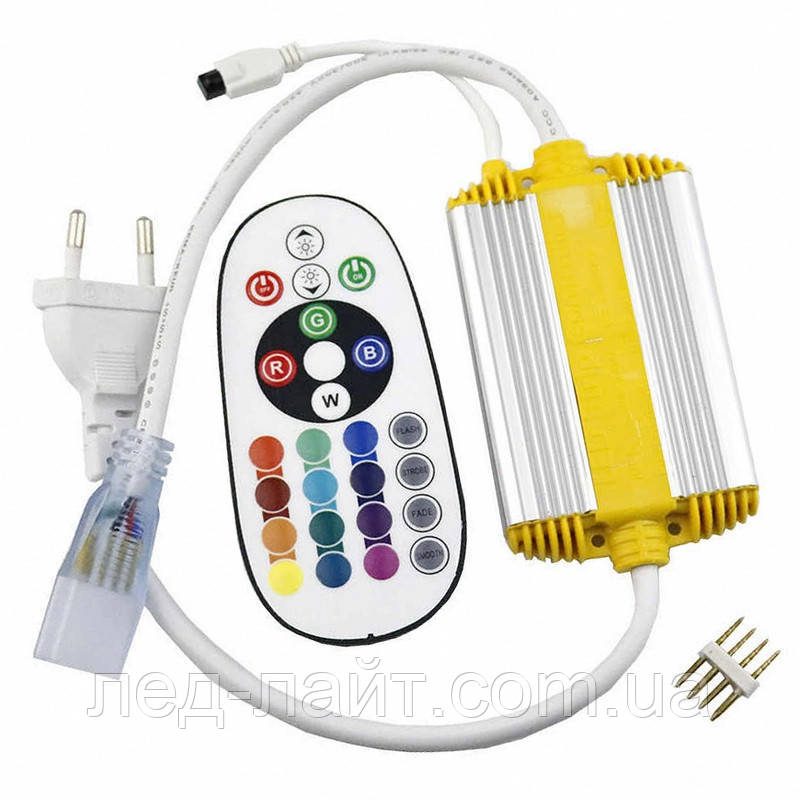 Контролер RGB 220V 1500W, пульт IR 24 кнопки