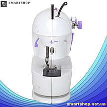 Швейна машинка портативна Mini Sewing Machine Fhsm 201 - Міні швейна машина з педаллю і блоком живлення, фото 6