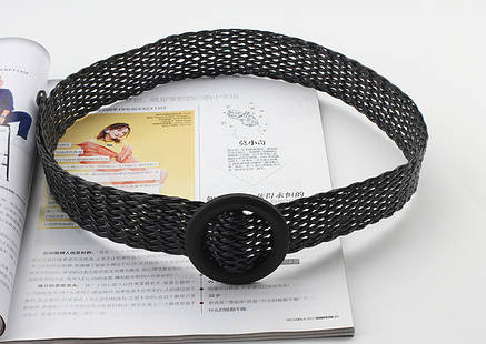 Ремінь на Пояс City-A Belt 100 см М'який Пластик Плетінка Чорний, фото 3
