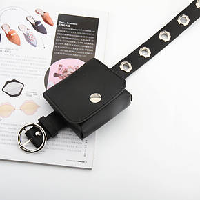 Ремінь на Пояс City-A Belt 100 см PU Шкіра з Гаманцем Чорний, фото 3