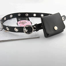 Ремінь на Пояс City-A Belt 100 см PU Шкіра з Гаманцем Чорний, фото 4