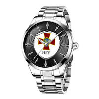 Чоловічі годинники Chronte з логотипом НГУ Silver-Black-White