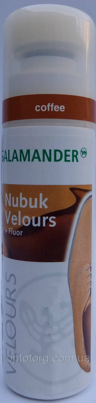 Крем-фарба рідка колір кави — для замші, нубуку та велюру "Nubuk Velours Liquid" SALAMANDER 75 мл