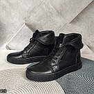 Демісезонні шкіряні жіночі черевики-кеди, фото 5