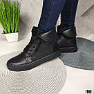 Демісезонні шкіряні жіночі черевики-кеди, фото 8