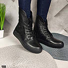 Демісезонні шкіряні жіночі черевики-кеди, фото 9