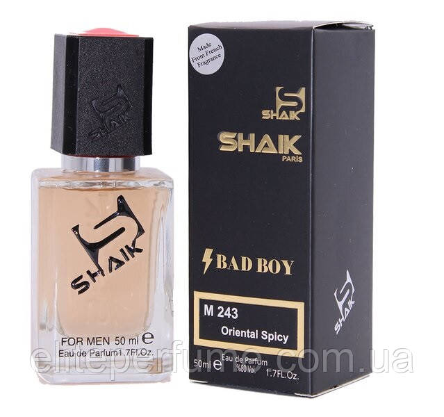 M 243 Парфуми Чоловічі ТМ Shaik аналог аромату Carolina Herrera Bad Boy 50 ml