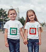 Парные футболки Family Look с принтом "Buy one. Get one free" Push IT