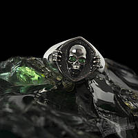 Серебряный перстень с черепом "Ghost" с камнями