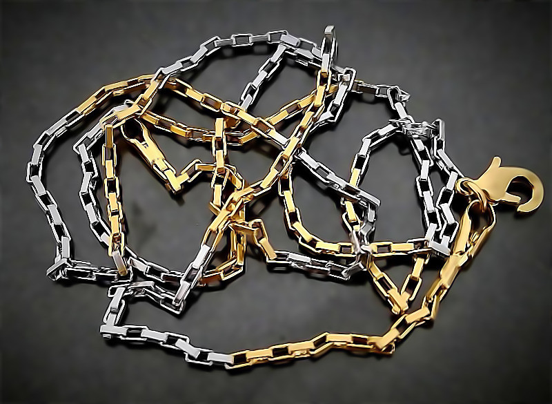 Ланцюжок Аthena. Сталь. Позолота з лимонним відтінком + родій. Довжина: 55 см. Товщина: 1,5 мм. Плетіння: якірне