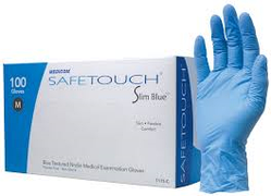 Рукавички S нітрилові Перчатки нитриловые Medicom “ SafeTouch Advanced Slim Blue”  ГОЛУБЫЕ х 100 шт.уп.