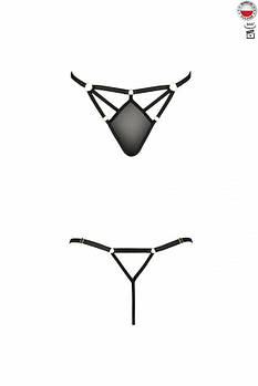 Стрінги з стреп MEGGY THONG black L/XL - Passion Exclusive   | Puls69