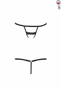 Трусики-стрепи SHELLY THONG black L/XL - Passion Exclusive   | Puls69