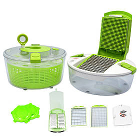 Механічна овочерізка Salad Chef (Селед Шеф) для нарізання, подрібнення, сушіння та миття продуктів
