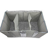 Органайзер для зберігання речей, кофр - короб для одягу на 3 відділення з кришкою, фото 2