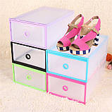 Пластиковий складаний контейнер для зберігання взуття, фіолетовий, фото 2