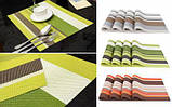 Набір сервірувальних килимків 4 шт, комплект серветок для сервірування столу, Зелений, фото 2