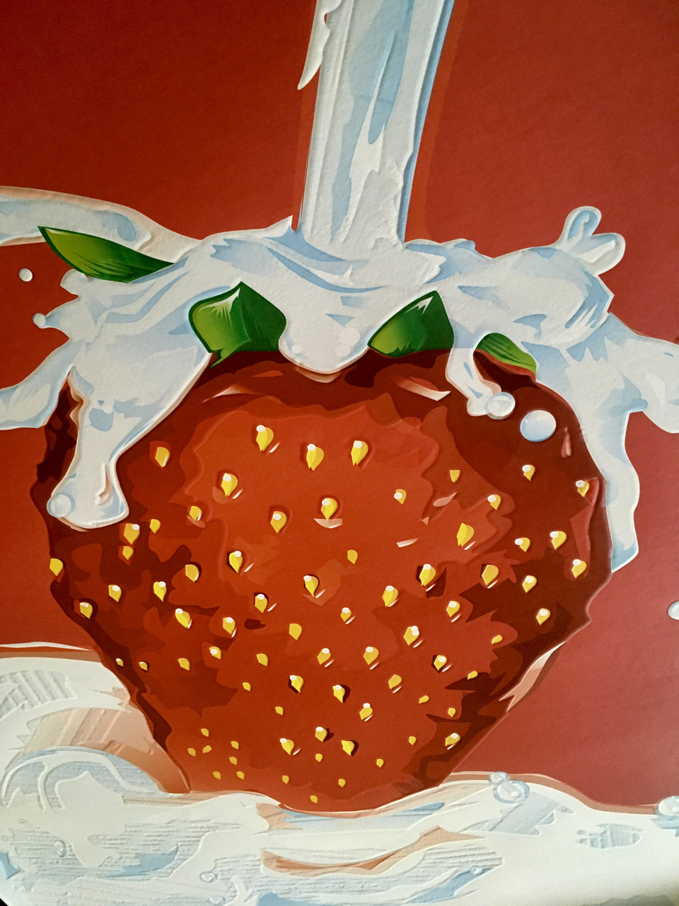 Постер клубника сливки cream & strawberry дизайнерский рельефный 70 см х 90 см - фото 4 - id-p1270666743