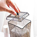 Органайзер - диспенсер для ватних дисків, темно-сірий, фото 6