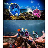 Маска для підводного плавання, снорклінга Easybreath, Рожевий L/XL, фото 3