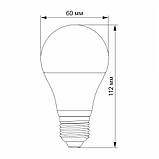 LED лампа VIDEX A60e 12W E27 4100K, фото 3