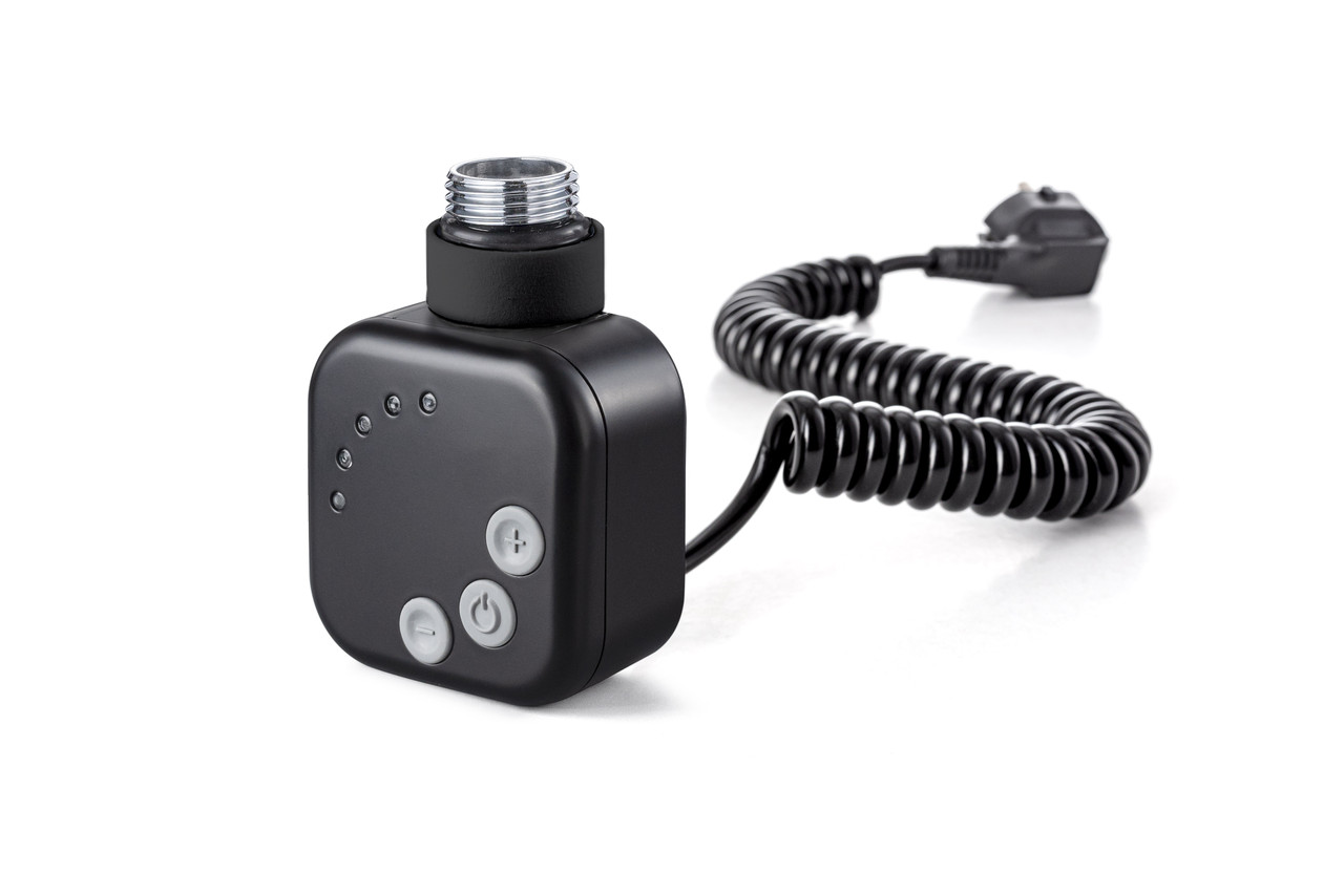 Чорний ТЕН HeatQ black квадратної форми. Регулятор 30-60C + таймер 2 год (2 режими) + LED; Польща. Поворотний