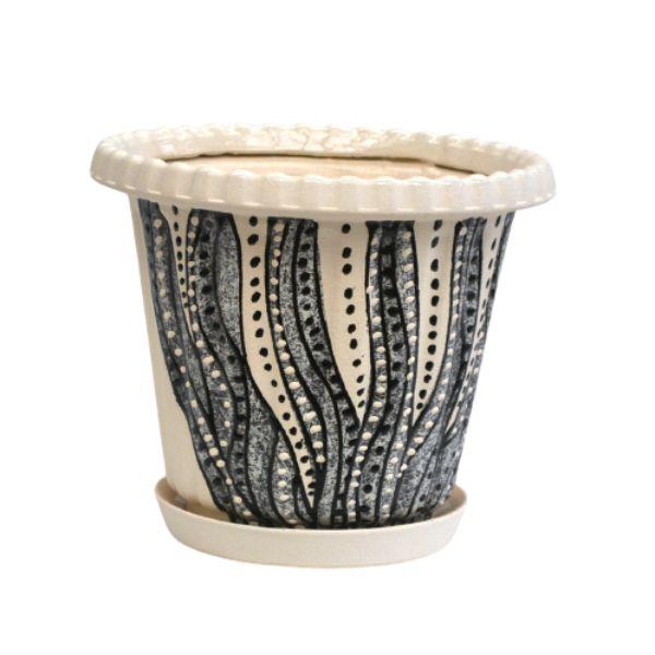 Горщик керамічний для пересадки квітів Бамбук 4,5 л, фото 1