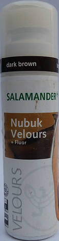 Крем-фарба рідка темно-коричнева для замші, нубуку та велюру "Nubuk Velours Liquid" SALAMANDER 75 мл, фото 3
