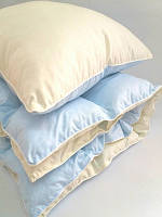 Детский комплект одеяло и подушка голубой