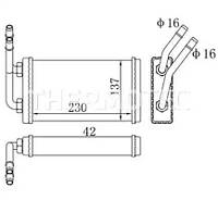 Радиатор печки FORD TRANSIT, TRANSIT TOURNEO 2.0-2.5D 1994-2000 THERMOTEC D6G010TT, 7110379