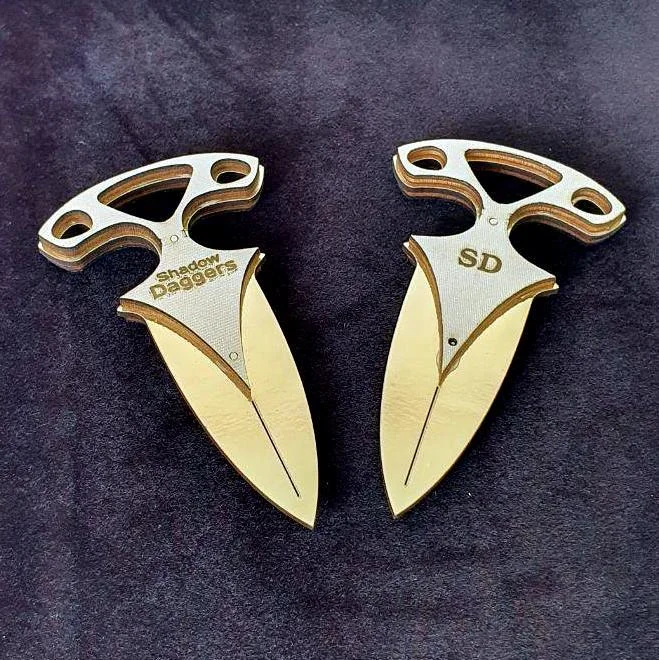 Дерев'яний ніж Теновий Кінжал золотий, фото 1