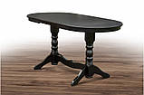 Стіл обідній Сейм-Говерла розкладний 120-160 см дерев'яний овальний венге-темний, фото 5