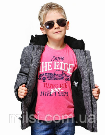 Пальто для хлопчика осінь Alfonso D-901А, 140 т.сірий, фото 2