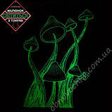 Cвітлонакопичувальна чоловіча футболка "Гриби" (синя), принт світиться в темряві 2XL, фото 2