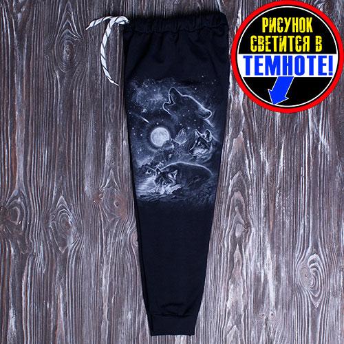 Зріст 134 - спортивні штани "Зграя вовків", що світяться, для дітей, модні дитячі штани для хлопчика, фото 1