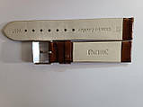 Коричневий шкіряний глянсовий ремінець для наручних годинників з фактурою під крокодила, 20 мм (18 мм), фото 2