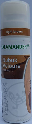 Крем-фарба світло-коричнева рідка — для замші, нубуку та велюру "Nubuk Velours Liquid" SALAMANDER 75 мл, фото 2