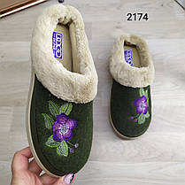 Стильні жіночі домашні капці, Dago Style, без задника зелені, фото 2