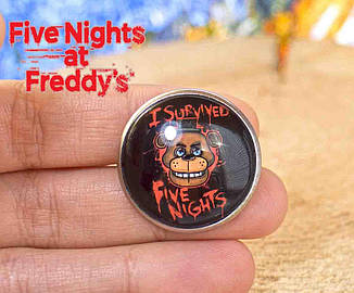 Значок "I survived 5" П'ять Ночей Фредді / Five Nights at freddy's