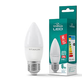 LED лампа TITANUM C37 6W E27 4100K