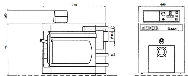 Габариты Котла на отработке Neinox 50 кВт  Фото
