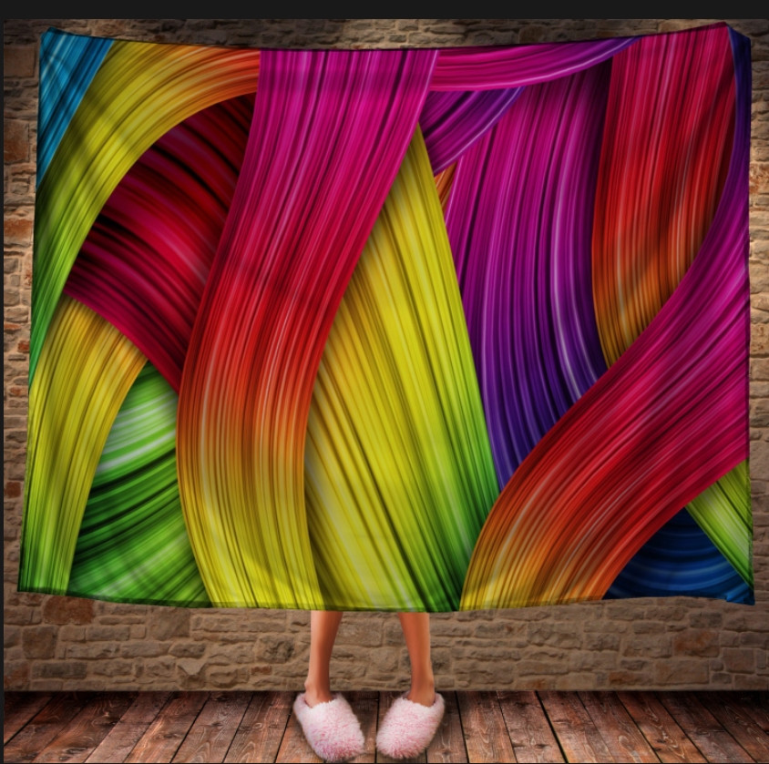 Плед з 3D принтом-rainbow color