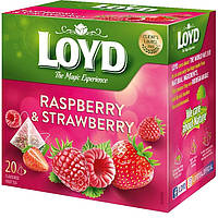 Фруктовый чай Loyd Raspberry & Strawberry малина и клубника 40г (20 пирамидок), 10шт/ящ