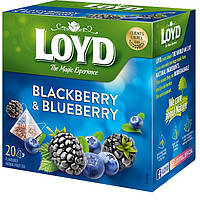 Фруктовый чай Loyd Blackberry & Blueberry ежевика-черника 40г (20пирамидок), 10шт/ящ