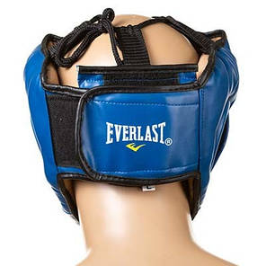 Шолом для боксу синій із пластиковою маскою Everlast розмір S, фото 2
