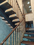 Оградження драбини з дерева скла металу, фото 7