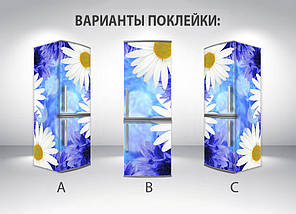 Вінілова наклейка на холодильник, ромашки білі, 180х60 см - Лицьова (В), з ламінуванням, фото 4