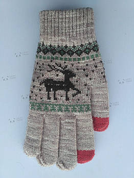 Рукавички iWinter Animal Korean для сенсорних екранів Xiaomi iPhone Huawei Світло-коричневий 1889P