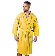 Вафельный халат Luxyart Кимоно размер (50-52) L 100% хлопок желтый (LS-156)