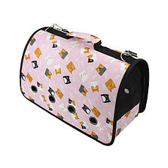 Сумка-переноска Taotaopets 246610 M Pink Kats для котів рюкзак лежак